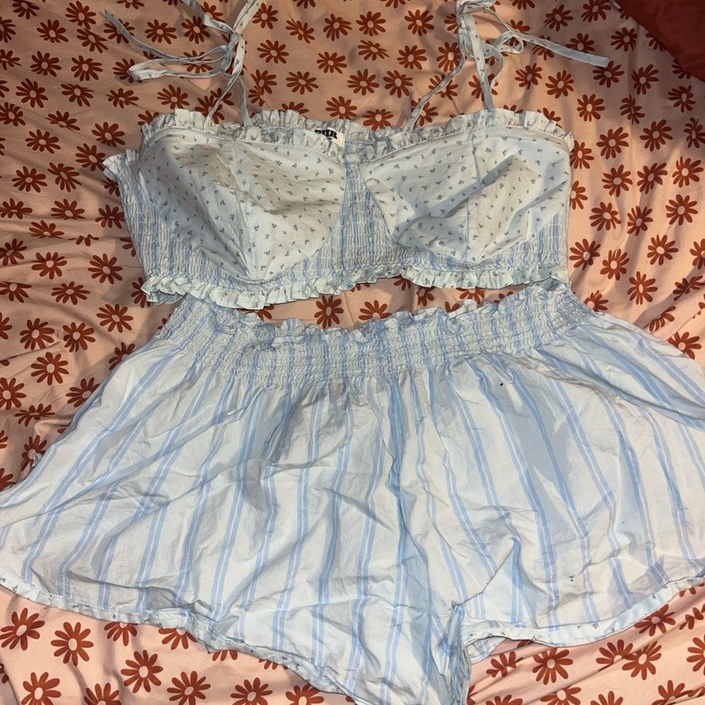Victoria's Secret Pink Light Blue and White Set